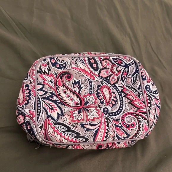 Vera Bradley Pink and Black Paisley Cosmetic Bag/Small Lunch bag - Picture 2 of 6